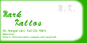mark kallos business card